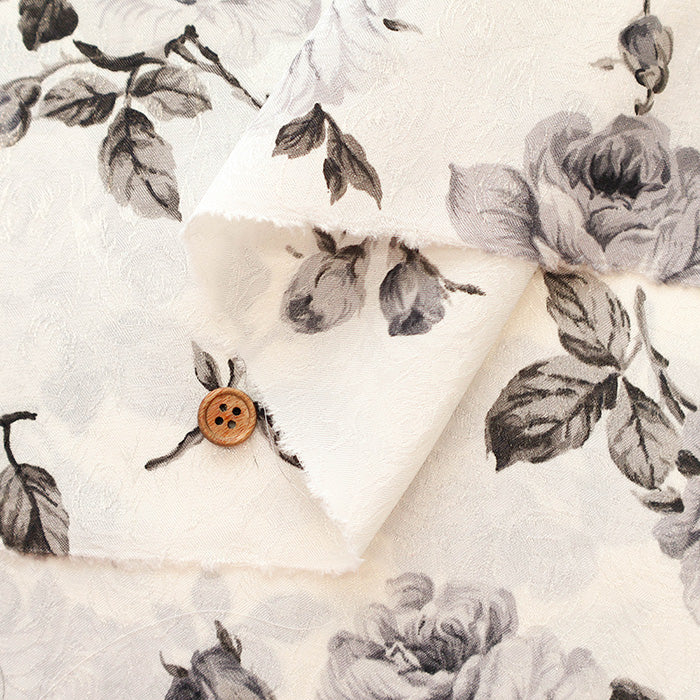 Polyester Jacquard Fabric - Flower Print - nomura tailor