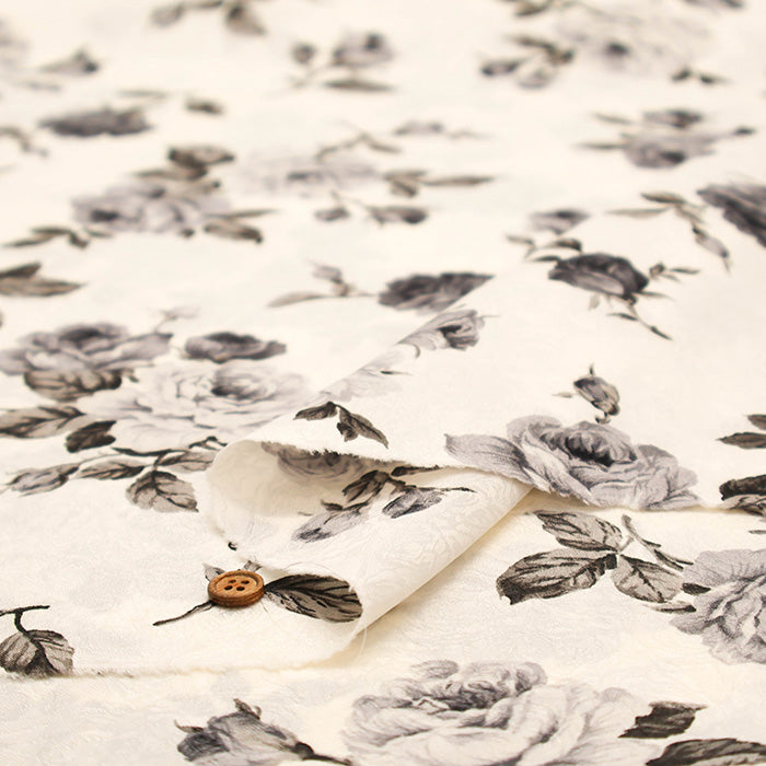 Polyester Jacquard Fabric - Flower Print - nomura tailor