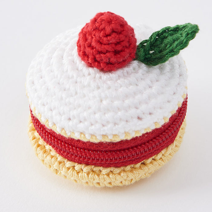 Small Pouch Crocheted with Embroidery Thread - Cake - nomura tailor