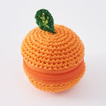 Small Pouch Crocheted with Embroidery Thread - Orange - nomura tailor