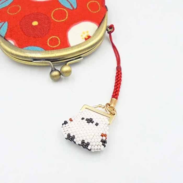 Kit: Kyoto little bird purse with hanging strap - Shimaenaga Bird - nomura tailor