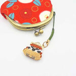 Kit: Kyoto little bird purse with hanging strap - Sparrow - nomura tailor