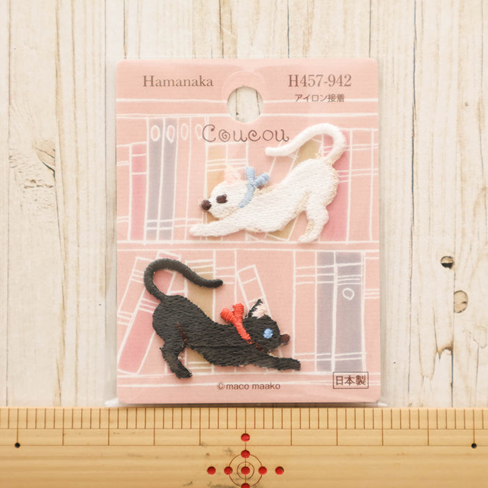 Iron-On Patch - Coucou Stretching Cat - nomura tailor