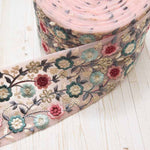 Indian Embroidered Ribbon - Approx. 70mm Width - nomura tailor