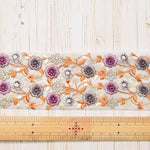 Indian Embroidered Ribbon - Approx. 70mm Width - nomura tailor