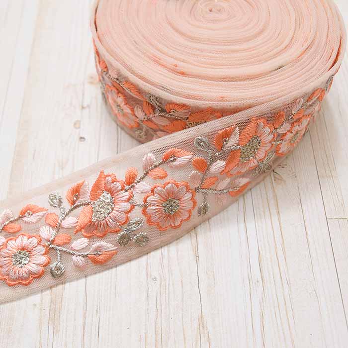 Indian Embroidered Ribbon - Approx. 45mm Width - nomura tailor