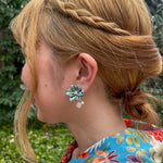 Antique Tsumami Kanzashi Earrings - Lily - nomura tailor