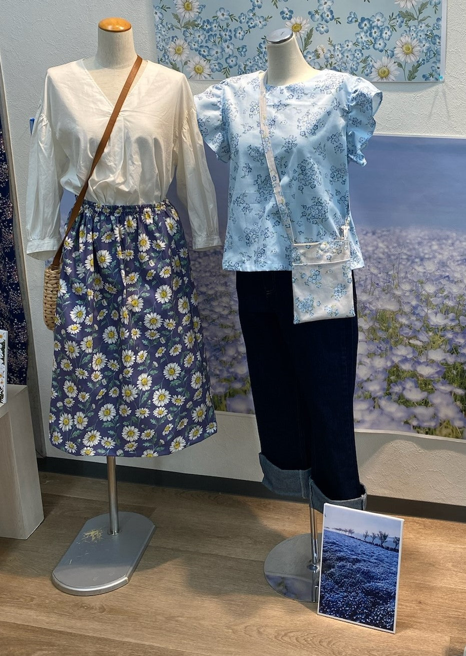 Cotton Oxford Fabric - LE DEPART - Flower Garden Daisy - nomura tailor