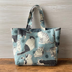 C/L Canvas Print Fabric - Dot and Cat - nomura tailor