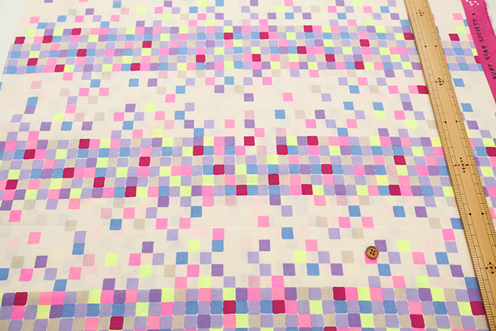 USA Cotton Ruby Star Society GLOW GARDEN PIXELS - nomura tailor
