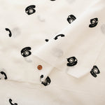 Cotton Cambric Embroidered Fabric - Retro Appliances, Black Telephone - nomura tailor