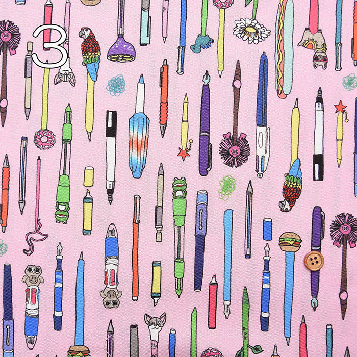 USA Cotton - TIMELESS TREASURES - Various type of pens - nomura tailor