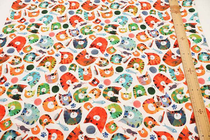 USA Cotton WINDHAM FABRICS CAT FACE - nomura tailor