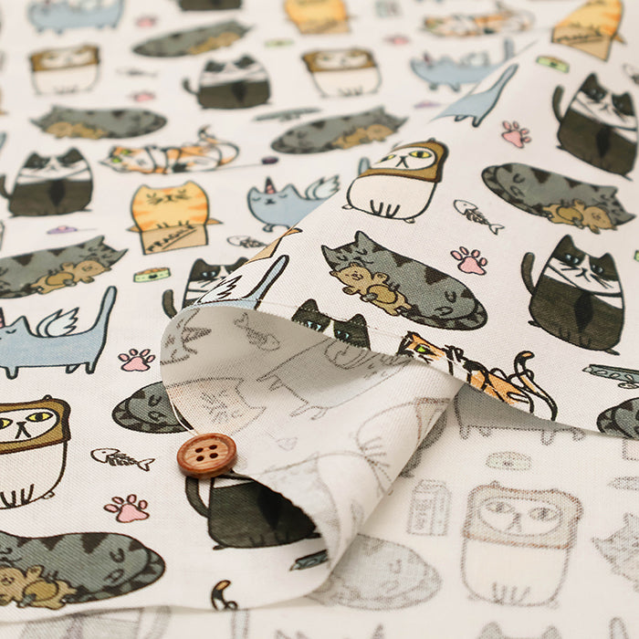 USA Cotton  - TIMELESS TREASURES Funny CAT - nomura tailor