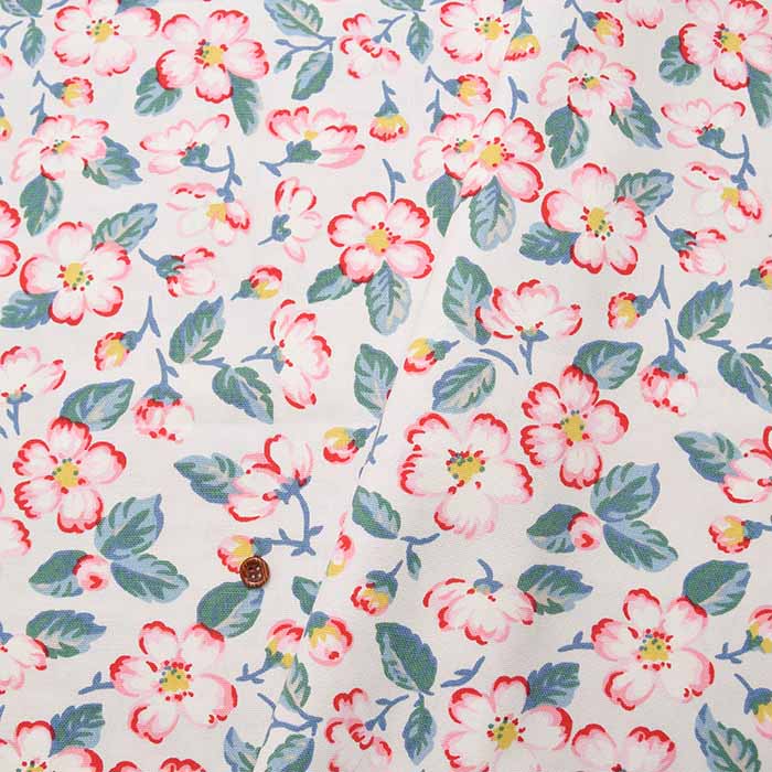 Cotton Light Canvas Fabric <Climbing Blossom Blush> by Cath Kidston - nomura tailor