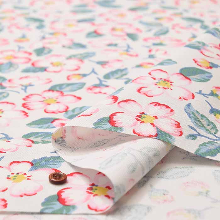Cotton Light Canvas Fabric <Climbing Blossom Blush> by Cath Kidston - nomura tailor