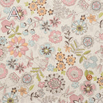C/L Canvas Printed Fabric - Flower and Rabbit - nomura tailor