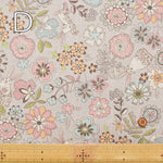 C/L Canvas Printed Fabric - Flower and Rabbit - nomura tailor