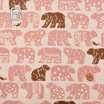C/L Canvas Printed Fabric - Bear - nomura tailor