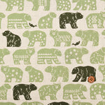 C/L Canvas Printed Fabric - Bear - nomura tailor