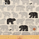 C/L Canvas Printed Fabric - Bear - nomura tailor