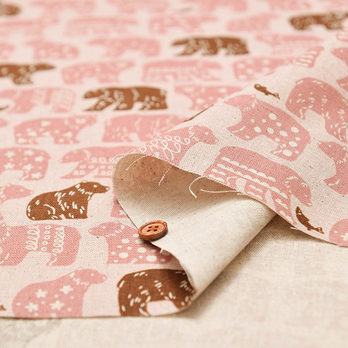 C/L Canvas Printed Fabric - Bear - nomura tailor