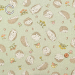 C/L Canvas Printed Fabric - Hedgehog - nomura tailor