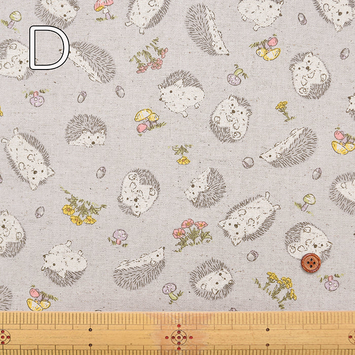 C/L Canvas Printed Fabric - Hedgehog - nomura tailor