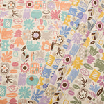 C/L Canvas Fabric - Cat and flowers - nomura tailor