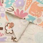 C/L Canvas Fabric - Cat and flowers - nomura tailor