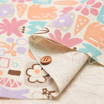 C/L Canvas Fabric - Cat and flowers - nomura tailor