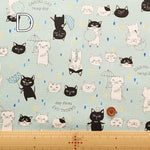 Cotton Oxford Fabric - Parasol Cat - nomura tailor