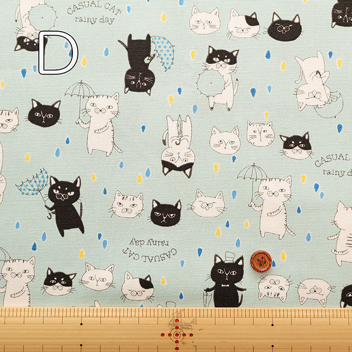 Cotton Oxford Fabric - Parasol Cat - nomura tailor