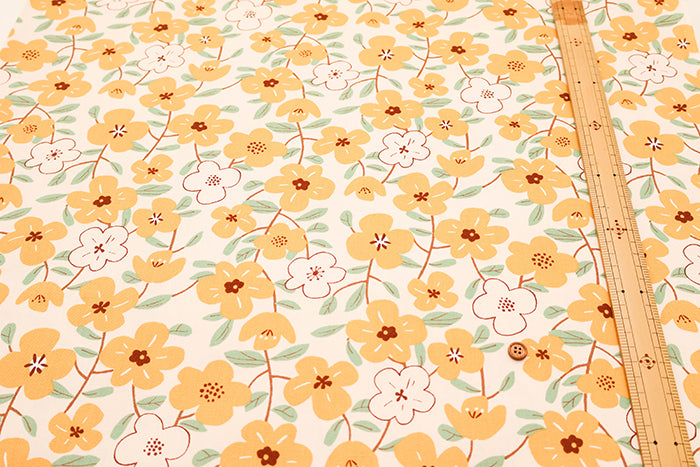 Cotton Oxford Fabric - Nordic-style Flower - nomura tailor
