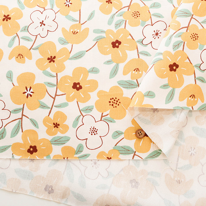 Cotton Oxford Fabric - Nordic-style Flower - nomura tailor