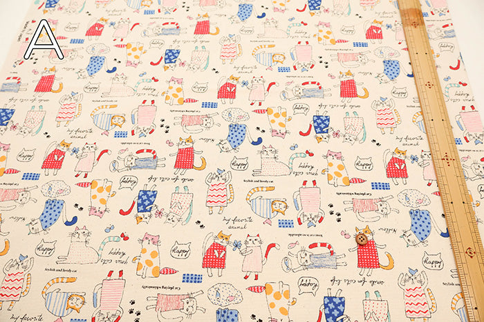 Cotton Oxford Fabric - Cat - nomura tailor