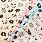 Cotton Oxford Fabric - Cat Face - nomura tailor