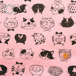 Cotton Oxford Fabric - Cat Face - nomura tailor