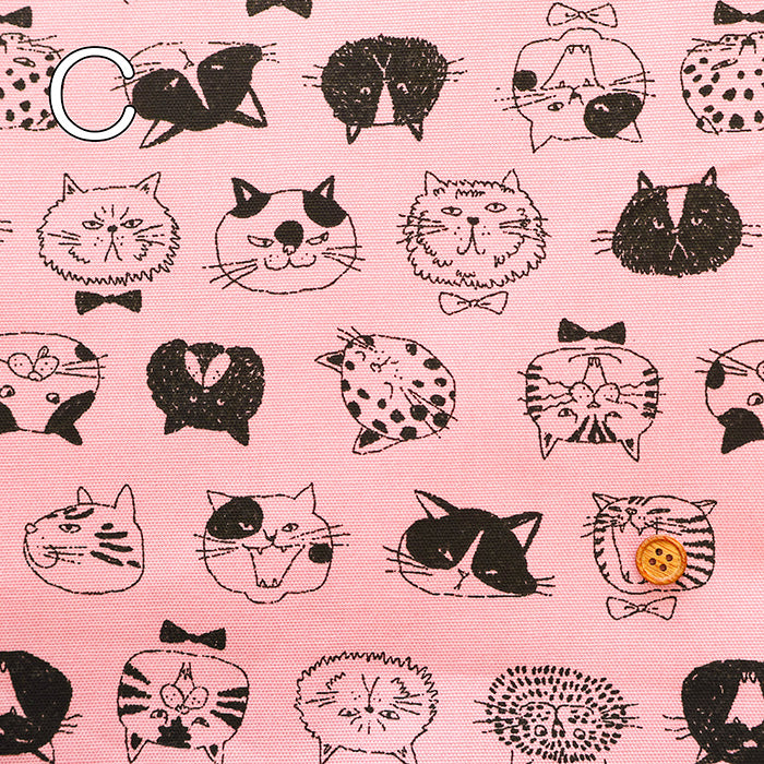 Cotton Oxford Fabric - Cat Face - nomura tailor