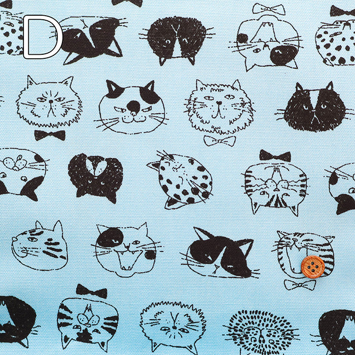 Cotton Oxford Fabric - Cat Face - nomura tailor