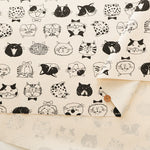 Cotton Oxford Fabric - Cat Face - nomura tailor