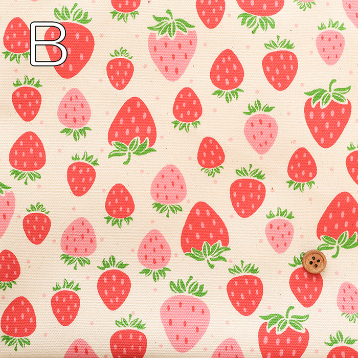 Cotton Oxford Fabric - Strawberry with shavings - nomura tailor