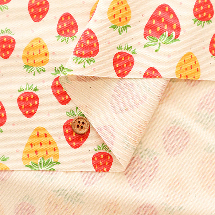 Cotton Oxford Fabric - Strawberry with shavings - nomura tailor