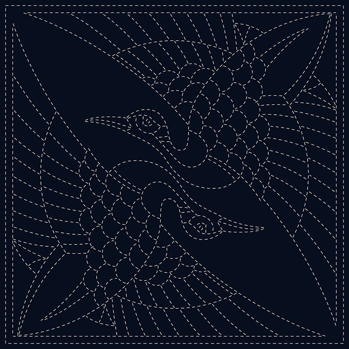 Embroidery cloth "Sashiko Cloth"SASHIKO CLOTH “TWO CRANES” - nomura tailor