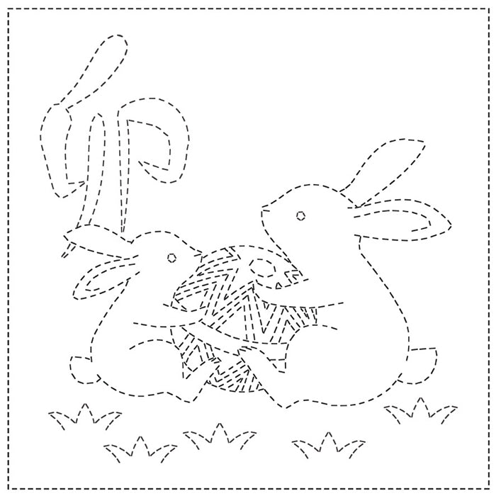Embroidery Fabric SASHIKO CLOTH <RABBITS > - nomura tailor