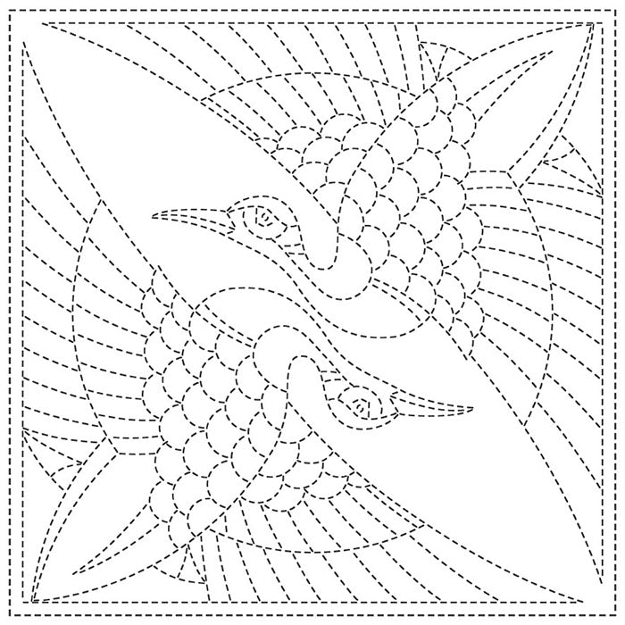 Embroidery cloth "Sashiko Cloth"SASHIKO CLOTH “TWO CRANES” - nomura tailor