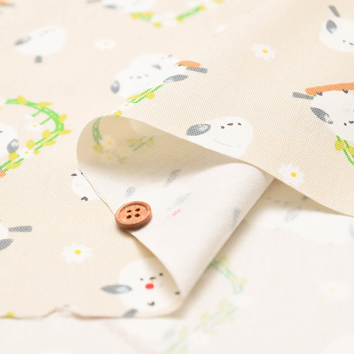 Cotton Oxford Fabric - Shimaenaga Bird - nomura tailor