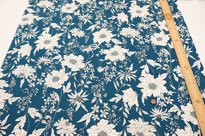 Cotton Oxford Fabric - Natural Flower - nomura tailor