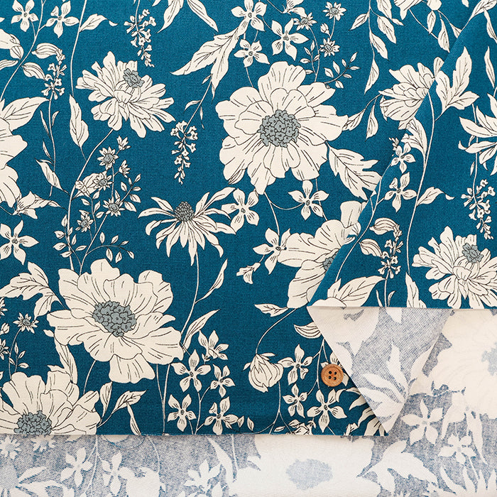Cotton Oxford Fabric - Natural Flower - nomura tailor