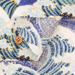 Cotton Dobby Fabric - Mount Fuji and Waves - nomura tailor